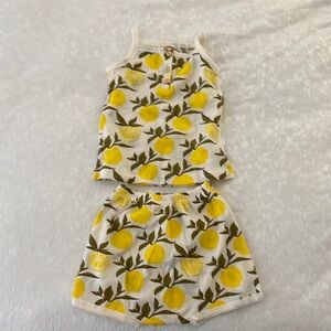 Two piece little girl lemon outfit